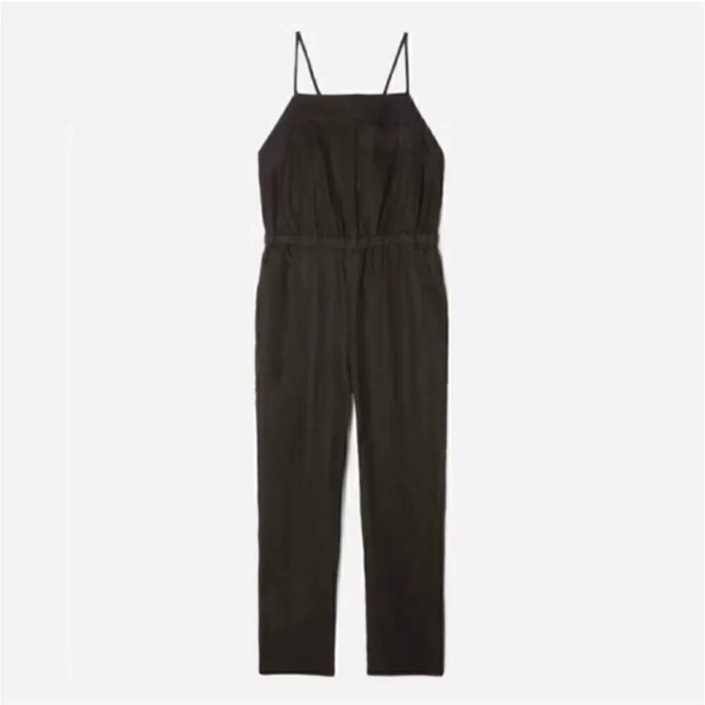 Everlane The Linen Shoestring Jumpsuit Black Size S NWT